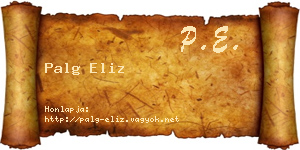 Palg Eliz névjegykártya